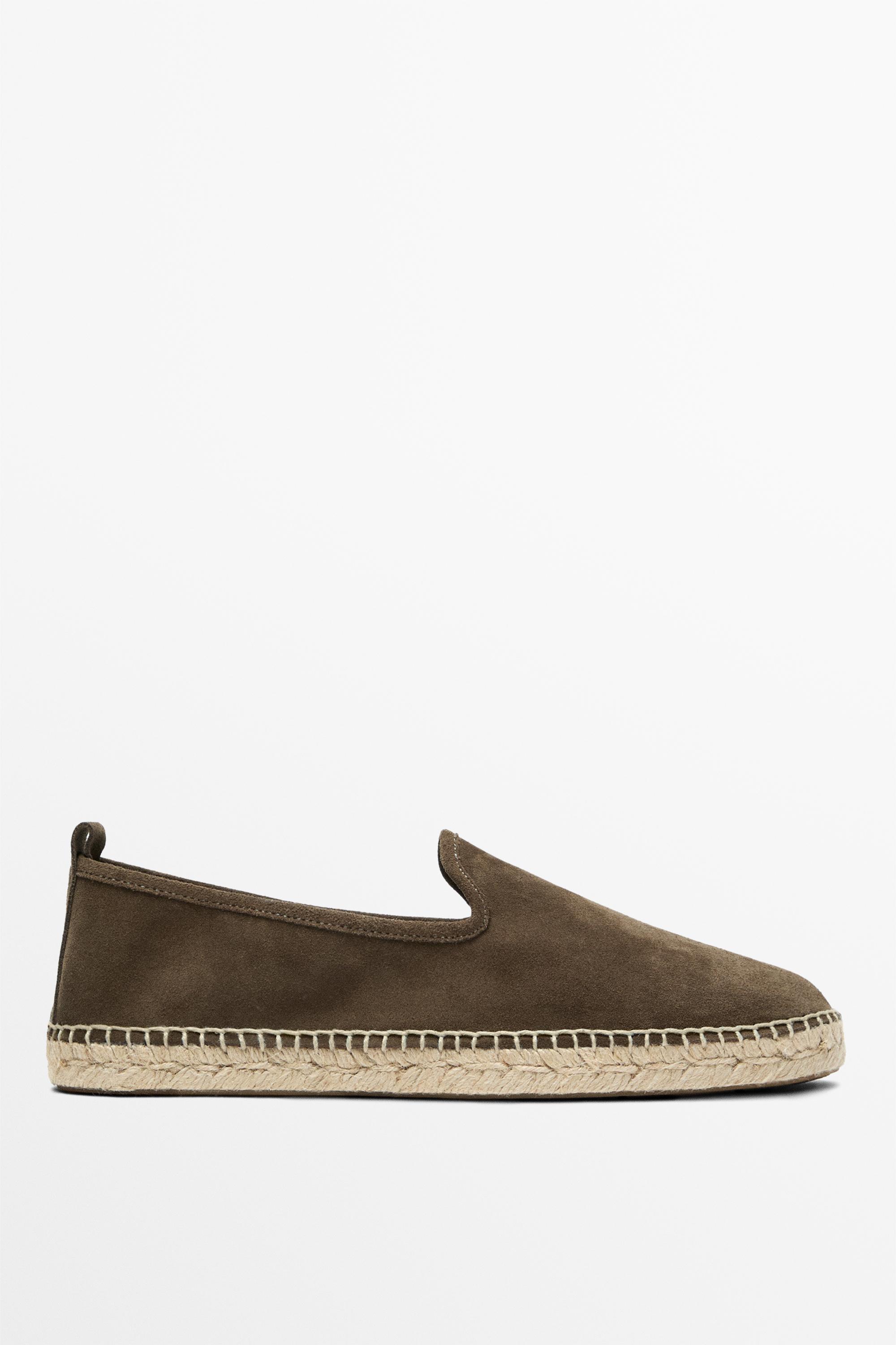 Leather espadrilles — Mink Gray