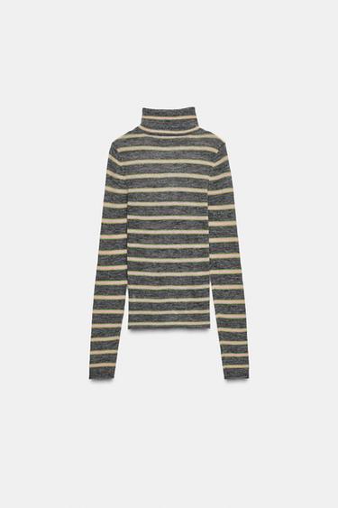 PULL EN MAILLE EXTRAFINE À RAYURES - Multicolore de Zara - Image 6