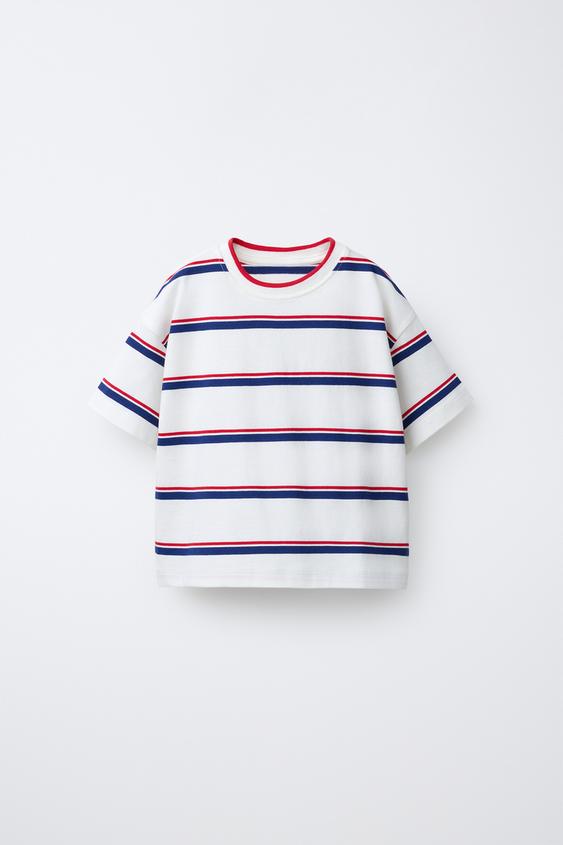 STRIPED T-SHIRT - Blue by Zara - Image 0