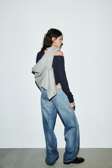 JEAN TRF BAGGY TAPERED TAILLE BASSE - Bleu de Zara - Image 4
