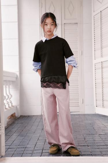 Zara 條紋襯衫和上衣套裝 - 藍色