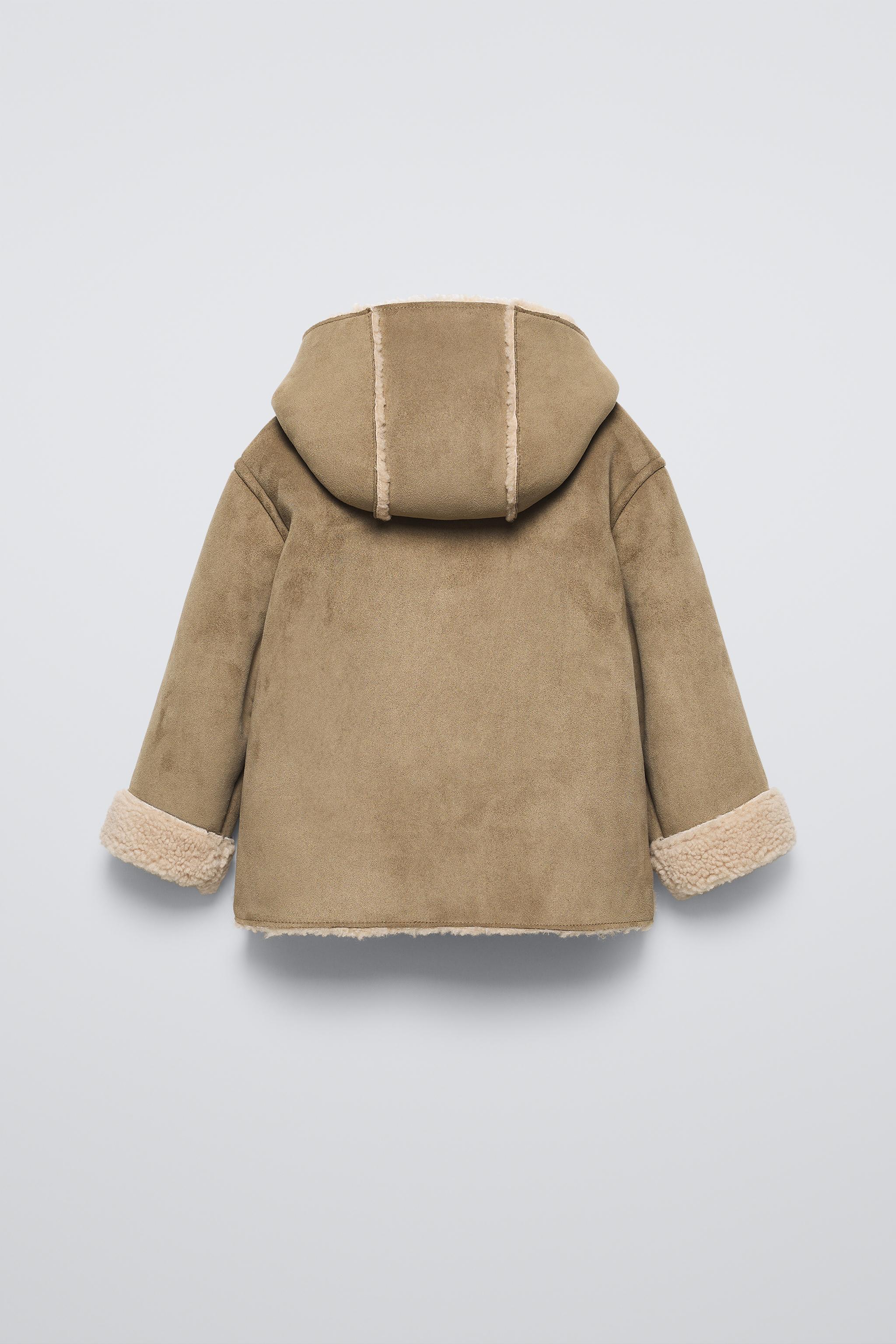 DOUBLE-FACED HOODED COAT Dark khaki ZARA South Africa