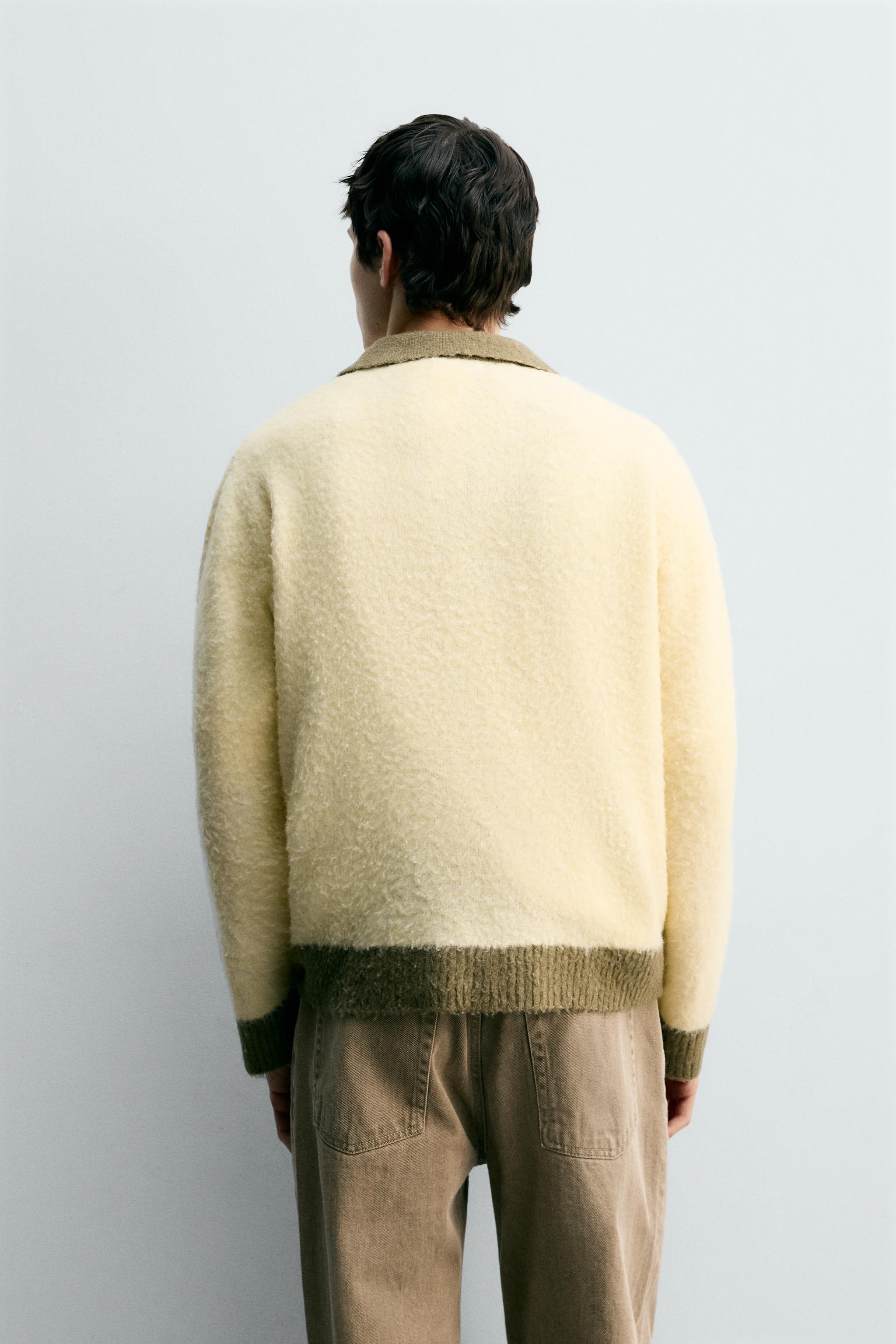 CONTRAST KNIT POLO SHIRT WITH WOOL