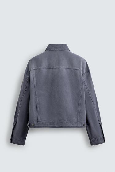 VESTE DÉLAVÉE COUPE CARRÉE - Bleuté de Zara - Image 7