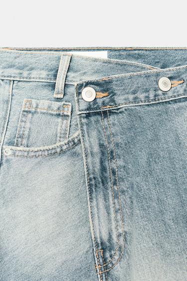 JUPE MIDI EN JEAN TRF TAILLE CROISÉE - Bleu de Zara - Image 2