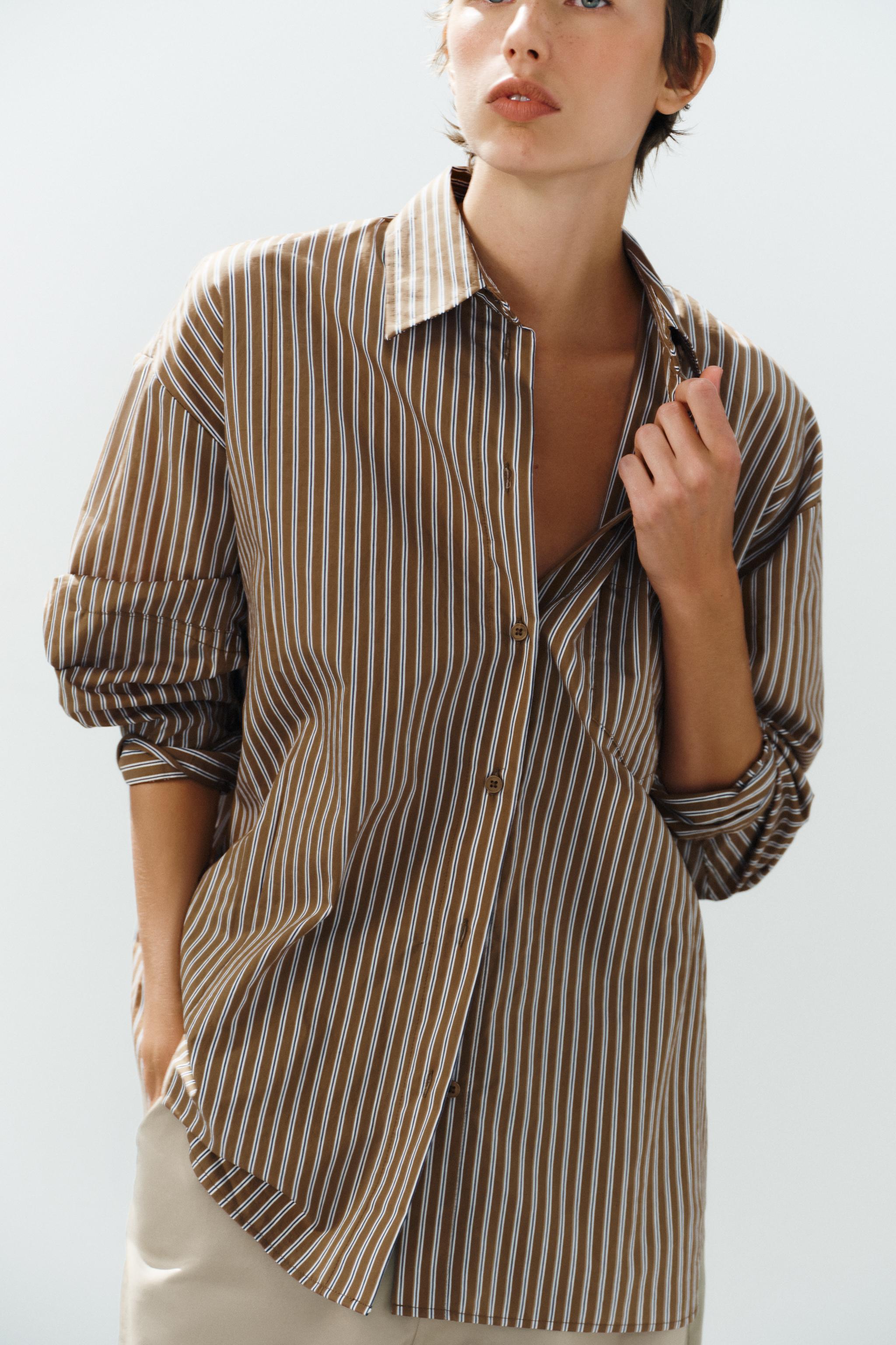 CHEMISE OVERSIZE À POCHE ET RAYURES