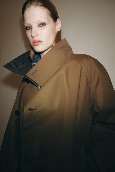 Zara ZW COLLECTION REVERSIBLE SHORT TRENCH COAT - Black / Brown