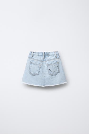 JUPE EN JEAN À CLOUS - Bleu clair de Zara - Image 1