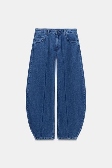 ZW COLLECTION MID-RISE BALLOON JEANS - Blue by Zara - Image 0