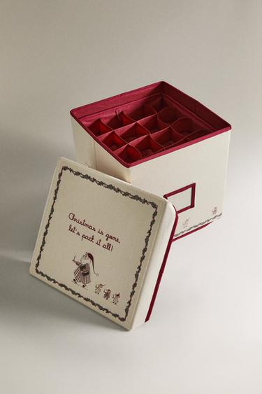 BOÎTE DE RANGEMENT DÉCORATIONS DE NOËL - Rouge de Zara - Image 1
