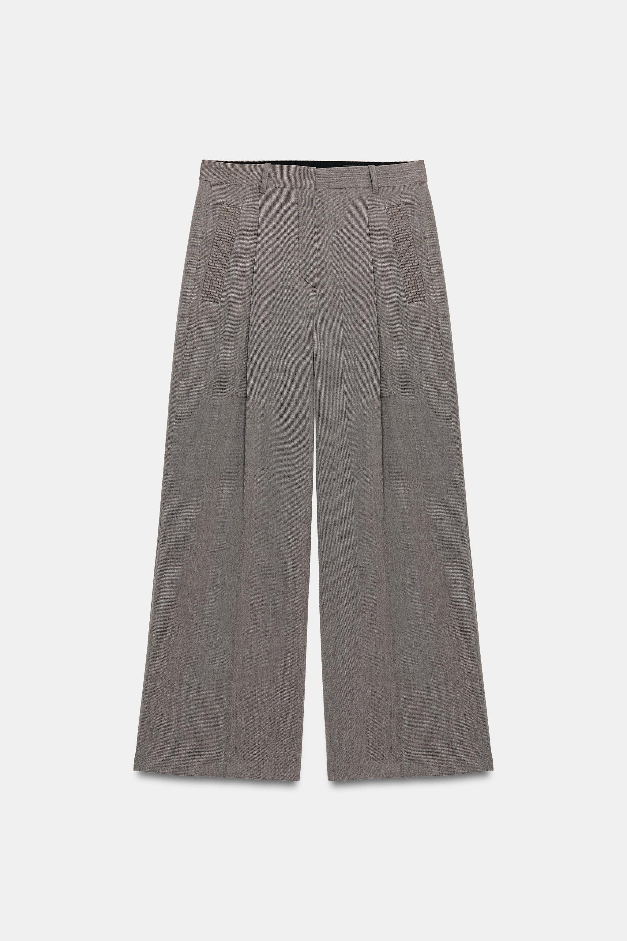 Женские брюки Zara ZW COLLECTION DARTED POCKET PANTS — фото 8