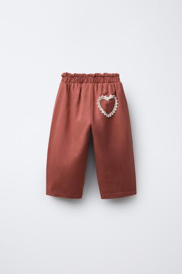 BAGGY TROUSERS WITH CROCHET DETAIL - Tobacco by Zara - Image 1