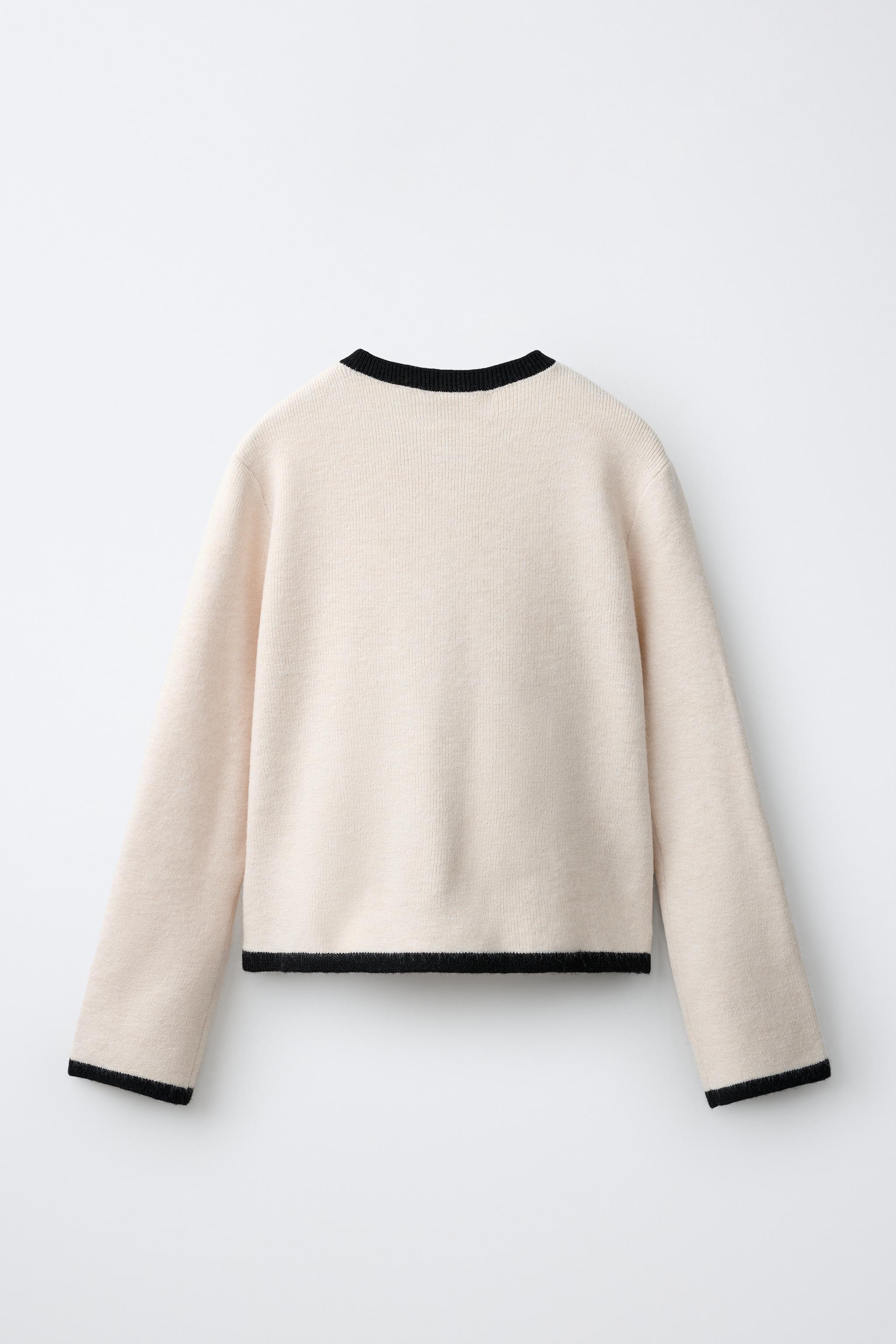 CONTRAST BOW KNIT CARDIGAN - Ecru | ZARA South Africa