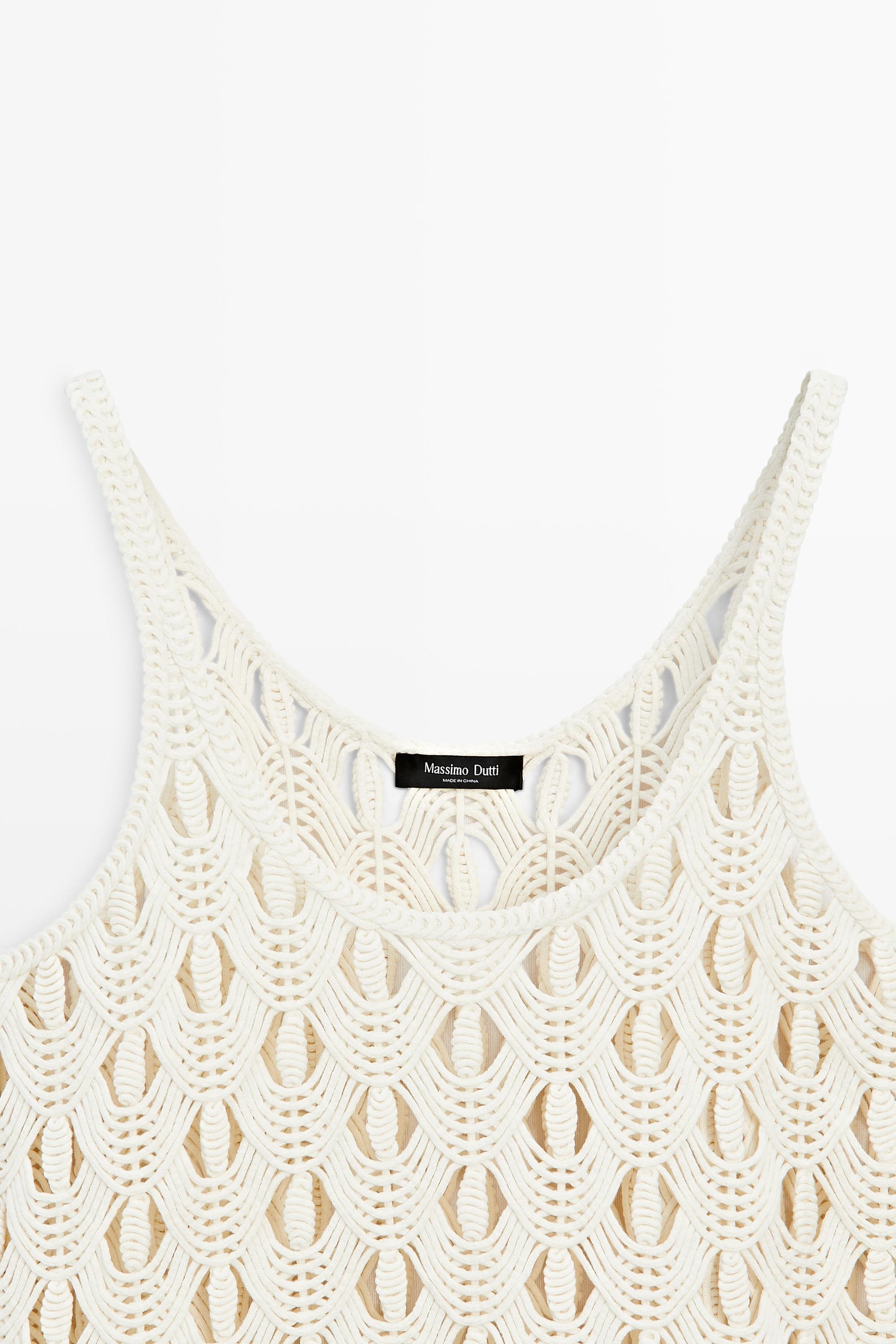 Strappy top with crochet detail