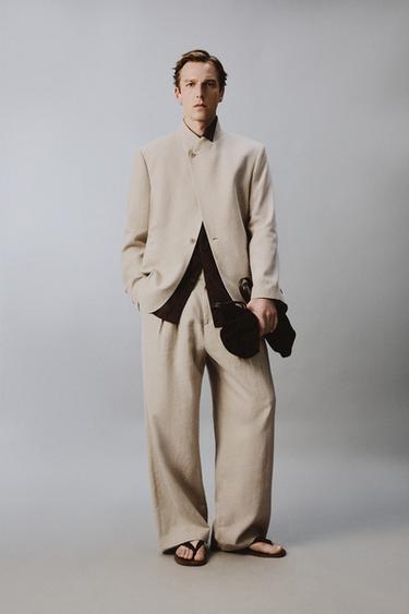 RELAXED FIT DOUBLE-BREASTED BLAZER - Light beige by Zara