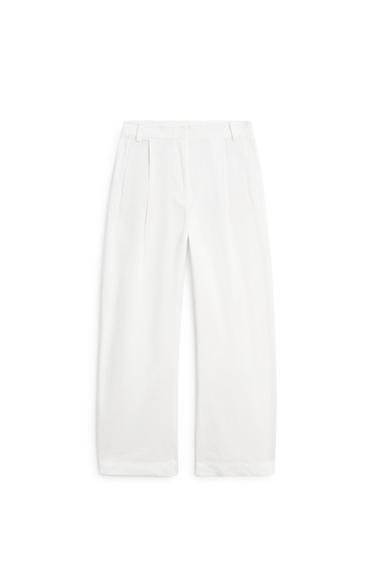 Pantalon fluide barrel fit total look - Blanc de Zara