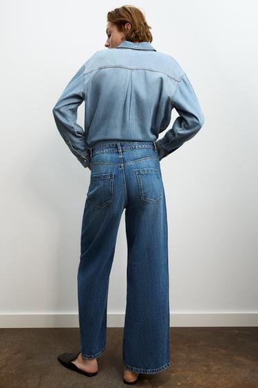 JEANS ZW COLLECTION WIDE LEG TIRO ALTO - Azul de Zara