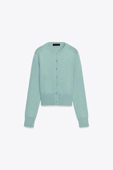 GILET AJUSTÉ EN MAILLE - Turquoise de Zara - Image 5