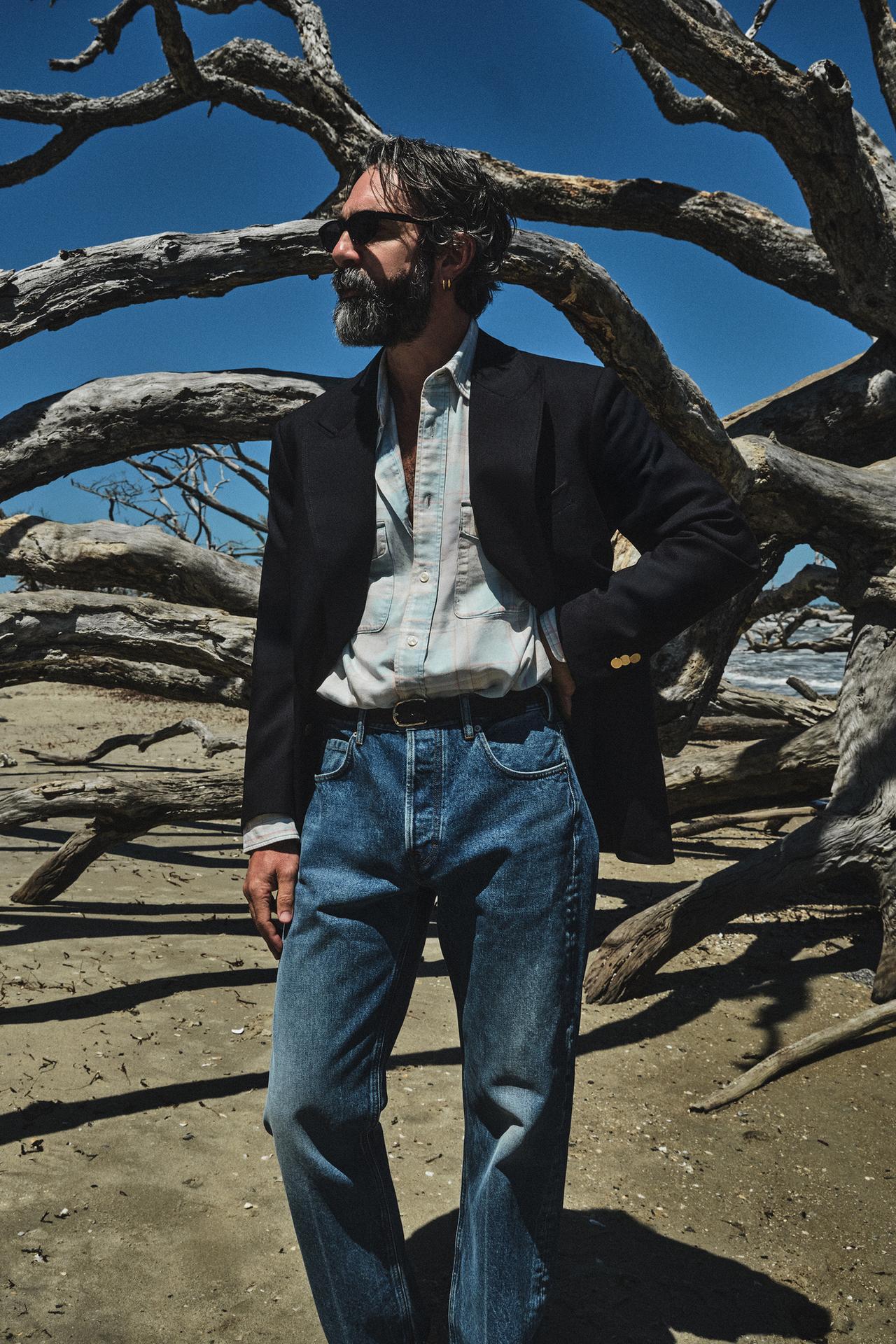Овальные солнцезащитные очки AARON LEVINE X ZARA + плетёный кожаный ремень AARON LEVINE X ZARA
