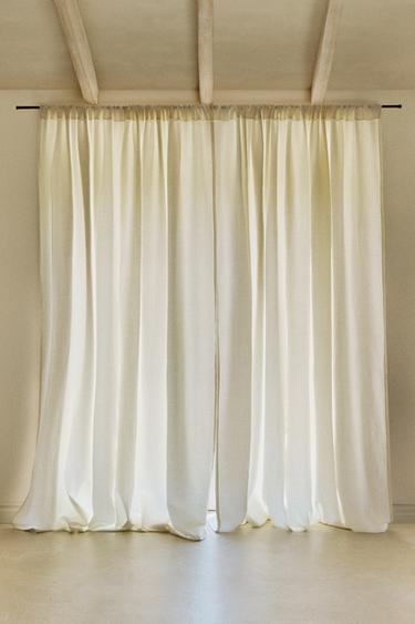 Zara HIGH OPACITY LINEN CURTAIN - Oyster-white
