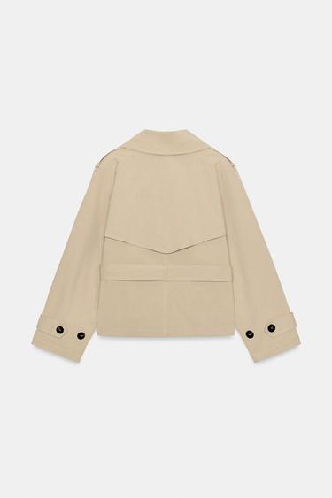 TRENCH COURT CEINTURÉ À ÉPAULETTES - Camel clair de Zara - Image 11