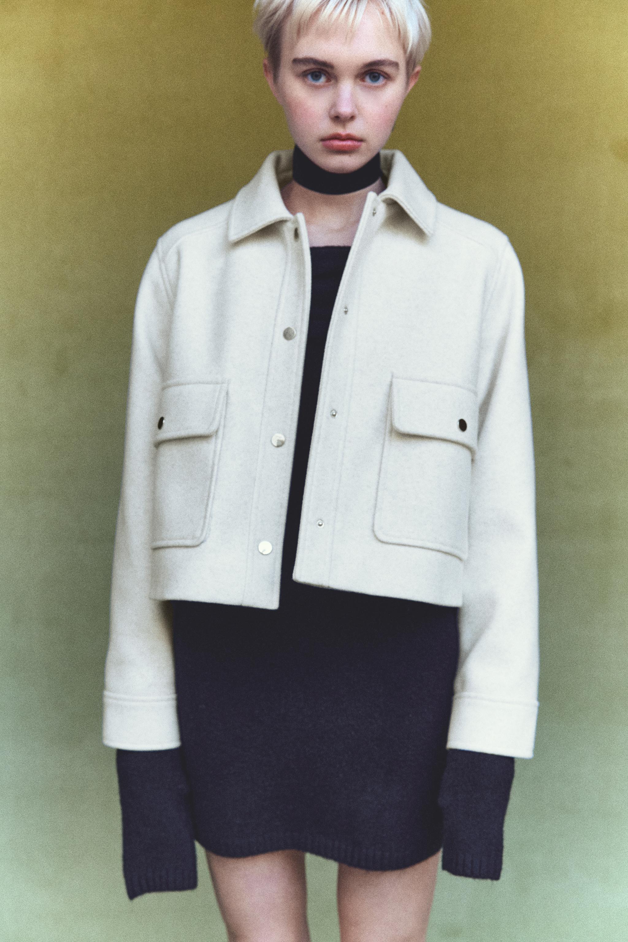 Zara white biker clearance jacket