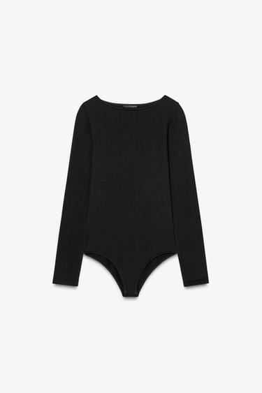 BODY SEMALESS MANGA LARGA - Negro de Zara