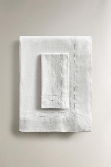 MANTEL ALGODÓN VAINICA - Blanco de Zara