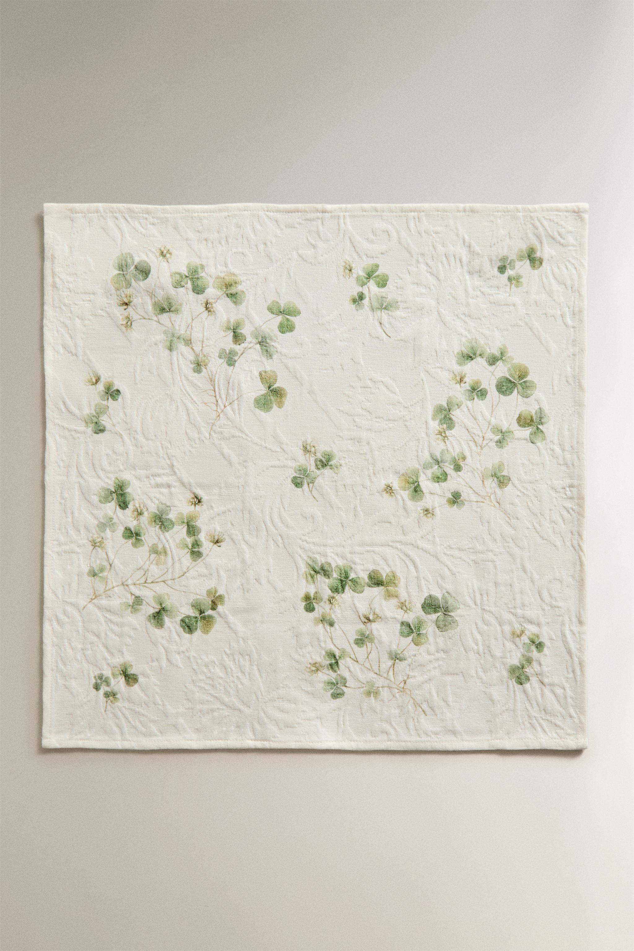 PACK JACQUARD CLOVER PRINT NAPKINS (PACK OF 2) — Green