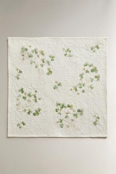 LOT DE SERVIETTES JACQUARD IMPRIMÉ TRÈFLE (LOT DE 2) - Vert de Zara - Image 1