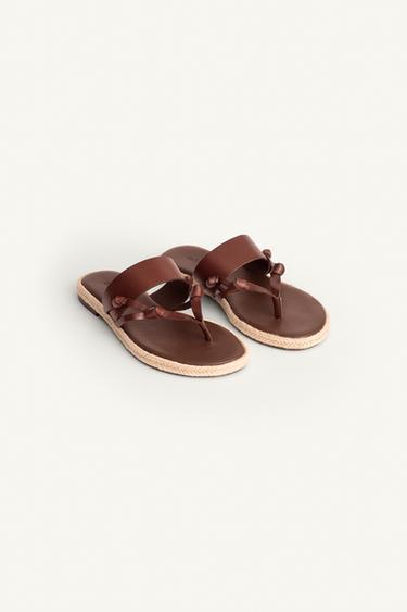 Zara CMBND LTHR SNDL - Brown