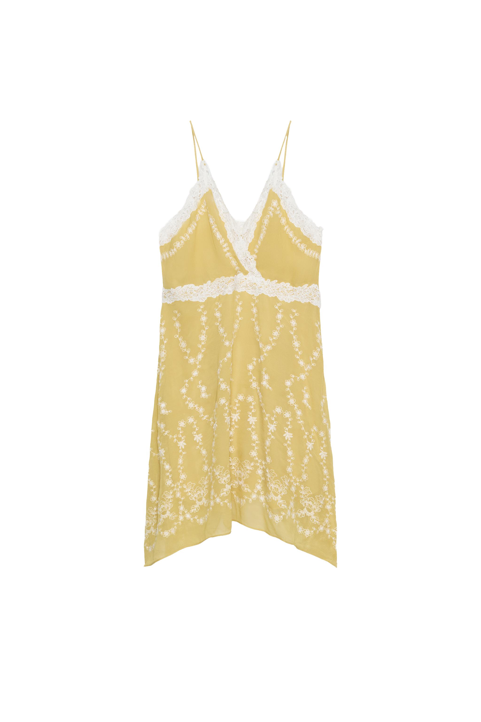 ZW COLLECTION EMBROIDERED SHORT DRESS - Lemon | ZARA United States