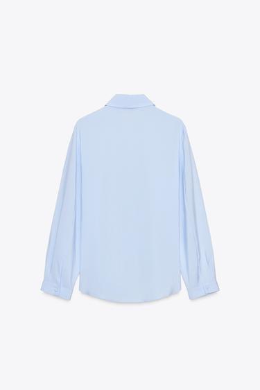 SOFT-TOUCH FLOWING SHIRT - Sky blue by Zara - Image 5