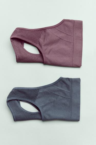 AGES 8-14/ TWO-PACK OF SEAMLESS SPORTY TOPS - Multicoloured by Zara