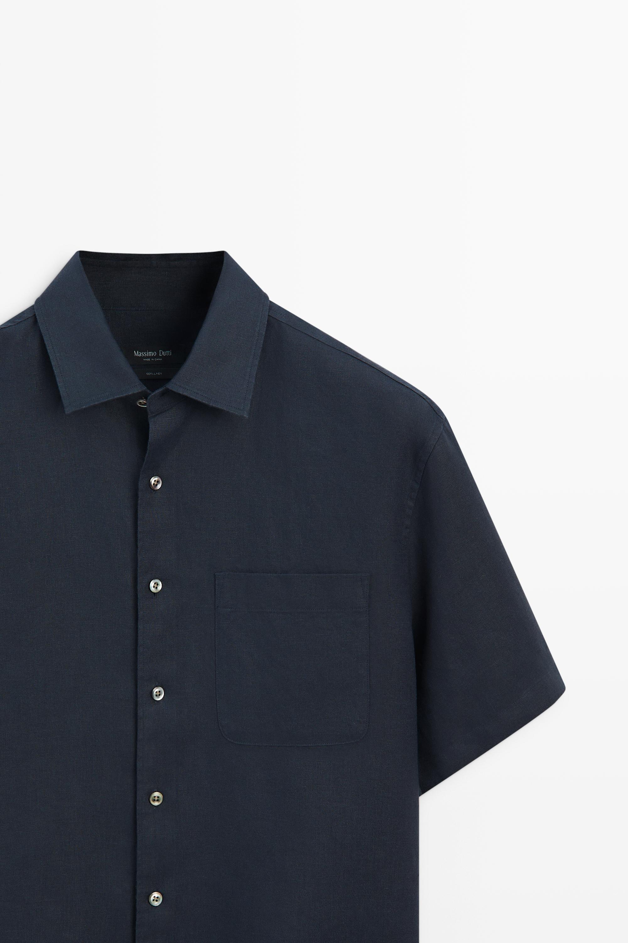 100% linen short sleeve shirt