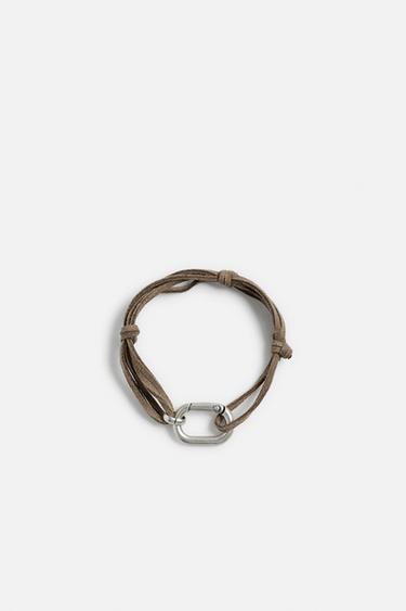 LEATHER EFFECT COMBINATION BRACELET - Silver by Zara