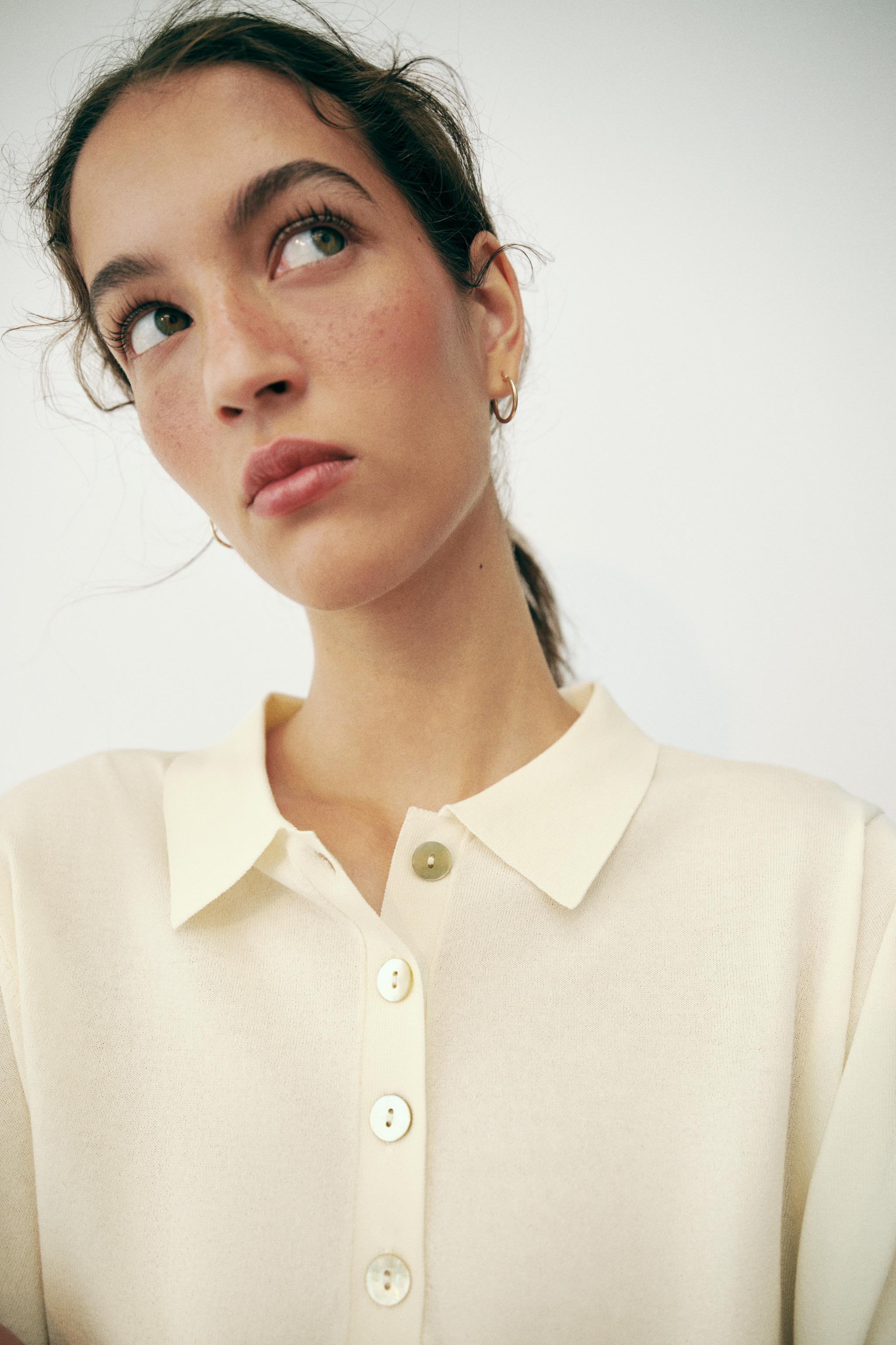 Zara ELBOW-LENGTH SLEEVE KNIT POLO — фото 6