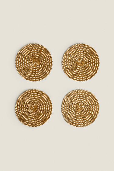 PACK OF PAPER COASTERS (PACK OF 4) - camel by Zara