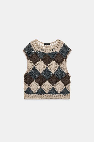 CROCHET KNIT TOP - only one by Zara - Image 0