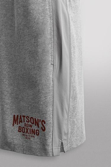 SHORT BRODÉ À BANDES 9" - Gris chiné de Zara - Image 8