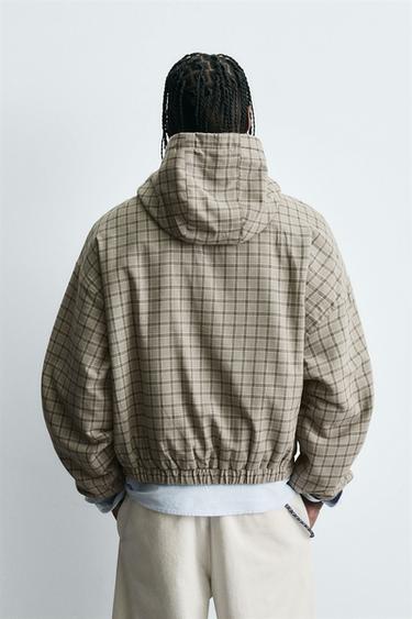 CHECK BOXY FIT JACKET - Beige by Zara - Image 2