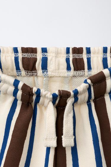 SHORT MOLLETON RAYÉ - Marron-Bleu de Zara - Image 2