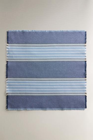 PACK OF THE STRIPED DYED THREAD NAPKINS (pack of 2) - Blue by Zara - Image 1