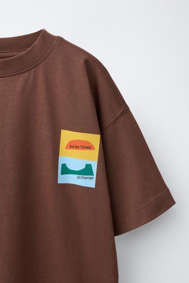 GRAPHIC PRINT T-SHIRT - Brown by Zara - Image 2