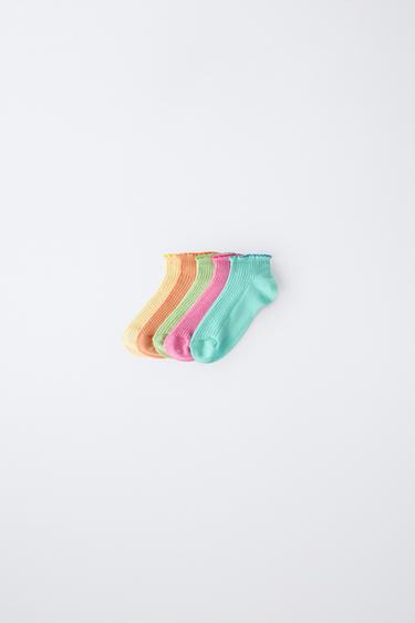 FIVE-PACK OF CONTRAST WAVE ANKLE SOCKS - Multicoloured by Zara