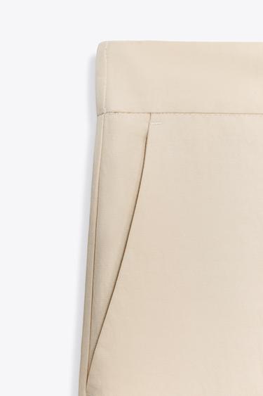 PANTALON DROIT TAILLE ÉLASTIQUE - Écru de Zara - Image 7