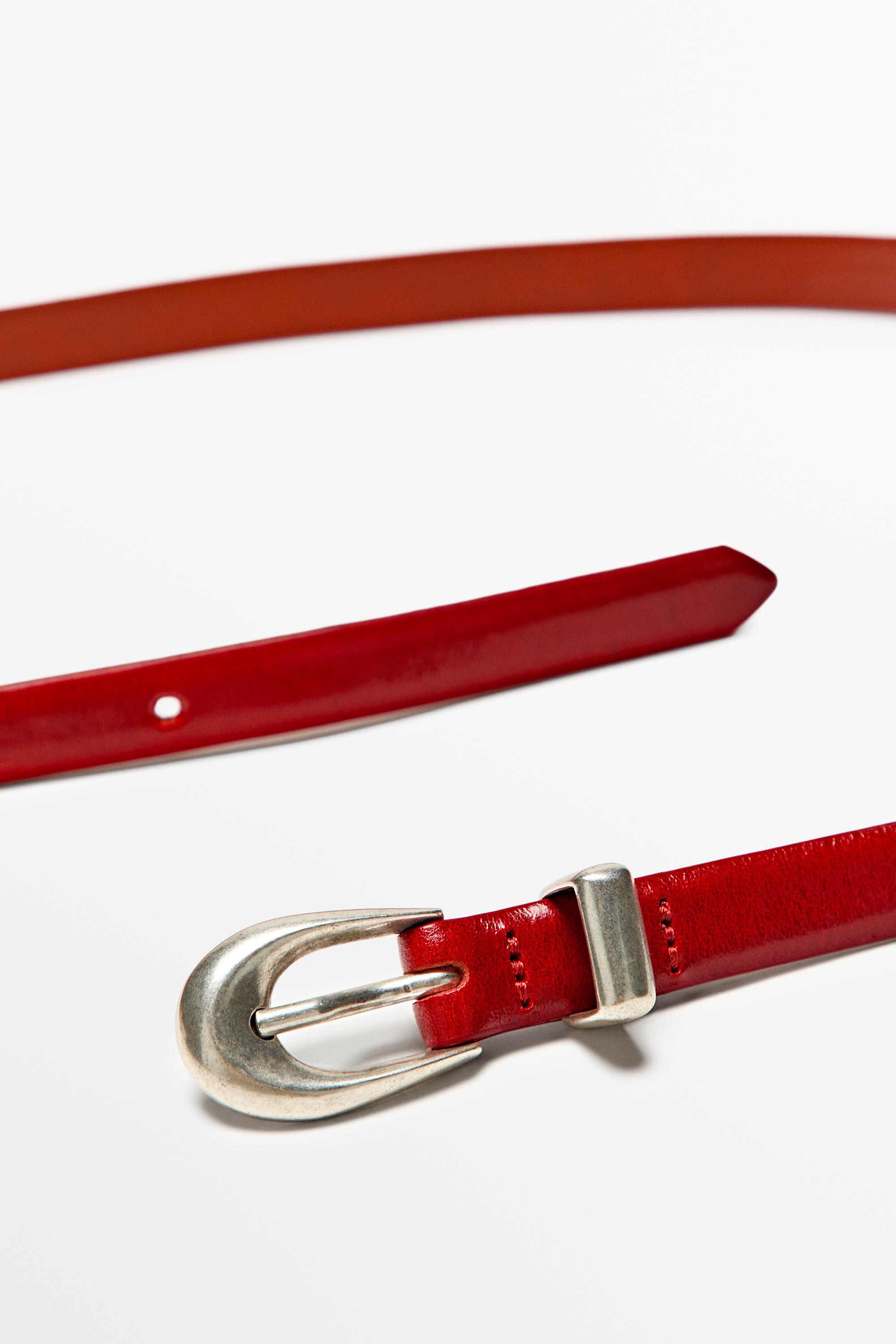 Ceinture en cuir nappa avec passant