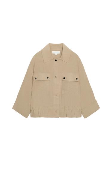 CHAQUETA CORTA MANGA REMANGADA - Arena de Zara