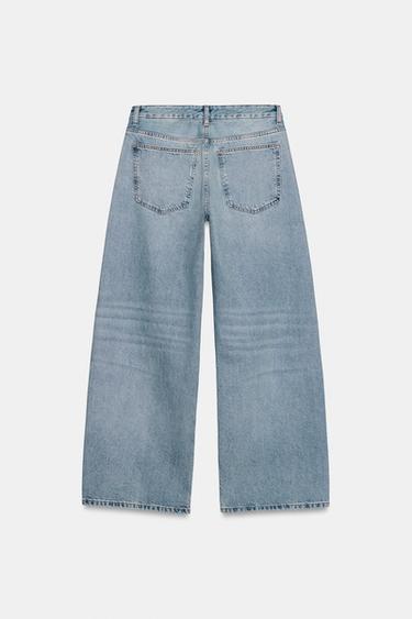 TRF EXTRA WIDE-LEG HIGH-WAIST STUD JEANS - Light blue by Zara - Image 5