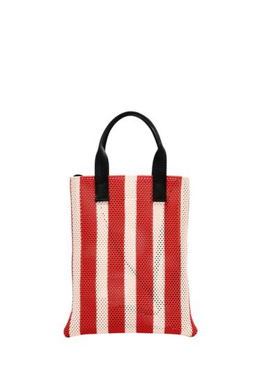 Zara MINI SHOPPER WITH CUT-OUT EFFECT - Red